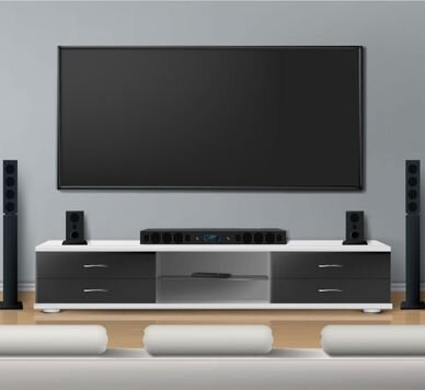 Sound system for the living room, apartment or house